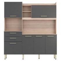 Kit Cozinha 6 Portas 2 Gavetas Serena Avena-grafito