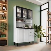 Kit Cozinha 6pts 3c/Vdo 2gav Pratika Preto e Branco Kit-10 Cod: 288.200