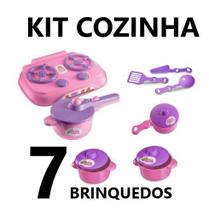 Kit Cozinha 7 Brinquedos Fogão Frigideira Panela de Pressão Kit Cozinha 7 Brinquedos Fogão Frigideira Panela de Pressão