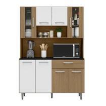 Kit Cozinha 8 Portas 1 Gaveta Gabi Carvalho/Branco - Poliman