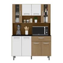Kit Cozinha 8 Portas 1 Gaveta Livia Carvalho/Branco - FdECOR
