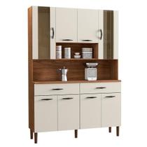 Kit Cozinha 8p 2g 122 Cm Golden Nogueira Off White Kit Cozinha 8p 2g 122 Cm Golden Nogueira Off White