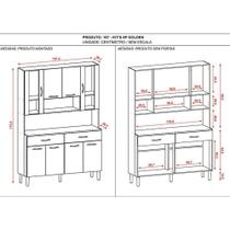 Kit Cozinha Ambiente Golden 8 Portas Nogueira Off White - Kits Paraná
