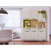 Kit Cozinha Ambiente Modena 6 Portas Freijó Soft - Kits Paraná Kit Cozinha Ambiente Modena 6 Portas Freijó Soft - Kits Paraná
