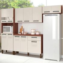 Kit Cozinha Ambiente Versalhes 4 Peças Nogueira Off White - Kits Paraná Kit Cozinha Ambiente Versalhes 4 Peças Nogueira Off White - Kits Paraná