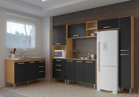 Kit Cozinha Antonella 3 Peças com Balcão Sem Tampo Compacto e Funcional