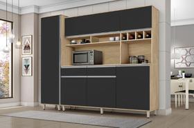 Kit cozinha armário grande brasil cor nature /preto fosco white últimas unidades