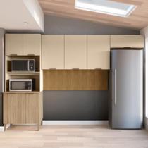 Kit Cozinha Armários e Portas Eleganza Freijó Vanilla Ripado Kit Cozinha Armários e Portas Eleganza Freijó Vanilla Ripado