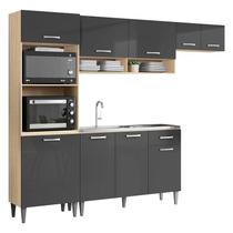 Kit Cozinha Atenas com Balcão de Pia Avena Grafite - Aramóveis