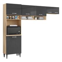 Kit Cozinha Aurora 2012184 Avena Grafite - Aramóveis Kit Cozinha Aurora 2012184 Avena Grafite - Aramóveis