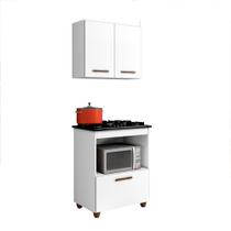 Kit Cozinha Balcão 4 Bocas Salvia Mais Armário Aéreo 2 Pt