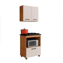 Kit Cozinha Balcão 4 Bocas Salvia Mais Armário Aéreo 2 Pt