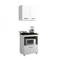 Kit Cozinha Balcão 5 Bocas Salvia Mais Armário Aéreo 2 Pt