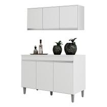 Kit Cozinha Balcão Manu 120cm com Tampo MDP e Aéreo Andréia - AJL Móveis