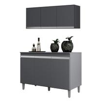 Kit Cozinha Balcão Manu 120cm com Tampo MDP e Aéreo Andréia - AJL Móveis Kit Cozinha Balcão Manu 120cm com Tampo MDP e Aéreo Andréia - AJL Móveis