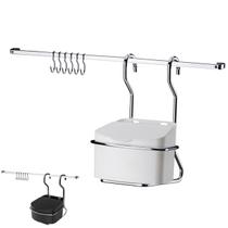 Kit Cozinha Barra 45cm De Parede Cromada Com 6 Ganchos + Saleiro 500g - Future Kit Cozinha Barra 45cm De Parede Cromada Com 6 Ganchos + Saleiro 500g - Future