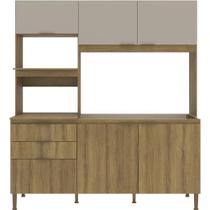 Kit Cozinha Benoá Home Tulipa 6 Portas e 2 Gavetas MDP sem Tampo 210 x 187,5 x 52cm Kit Cozinha Benoá Home Tulipa 6 Portas e 2 Gavetas MDP sem Tampo 210 x 187,5 x 52cm