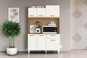Kit Cozinha Berlim 6 Portas 1 Gaveta Atacama/ Off White - Aramóveis Kit Cozinha Berlim 6 Portas 1 Gaveta Atacama/ Off White - Aramóveis