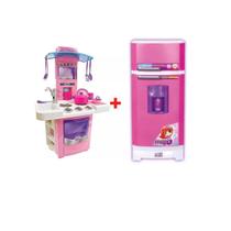 Kit cozinha big star + geladeira magica super rosa