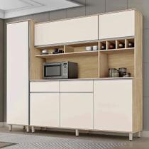 Kit Cozinha Brasil Nature/Off White - Rede Móveis Kit Cozinha Brasil Nature/Off White - Rede Móveis