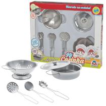 Kit Cozinha Brinquedo Inox Infantil Acessórios Panelinhas - Braskit