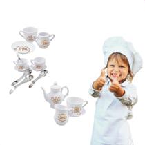 Kit Cozinha Cafezinho Chá da Tarde Infantil Bule Acessórios - Coffe