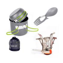 Kit Cozinha Camping Pesca Trekking Panela Fogareiro Talher