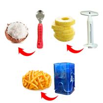 Kit Cozinha Cascaxi+ Fatiador+ Raspa Coco Keita Multiuso