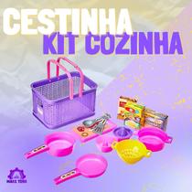 Kit Cozinha Cesta Piquenique Comidinhas Fogão Infantil Kit Cozinha Cesta Piquenique Comidinhas Fogão Infantil