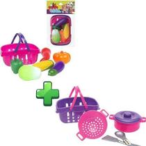 Kit Cozinha Cestinha 6 Peças + Hortifruti Cestinha 7 Peças
