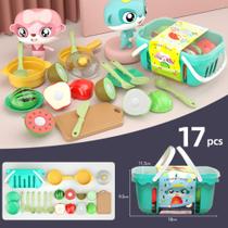 Kit Cozinha Cestinha frutinhas brinquedo 17 peças infantil.