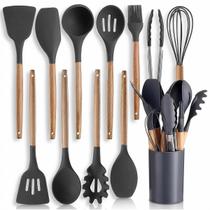 Kit Cozinha com 12 Peças Cinza Utensílios Domésticos para Organização - Prime Kit Cozinha com 12 Peças Cinza Utensílios Domésticos para Organização - Prime