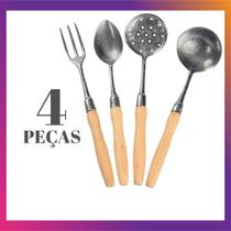 Kit Cozinha Com 4 Peças Utensilios de Cozinha Aluminio