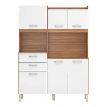 Kit Cozinha Com 6 Portas e 2 Gavetas Cor Amendola Branco Harmonia Demóbile