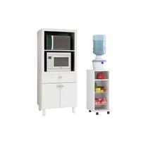 Kit Cozinha com Armário p/ forno 2 Portas 1 Gaveta e Fruteira Branco - FdECOR