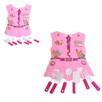 Kit Cozinha Com Colete + 6 Acessórios Infantil - Art Brink Kit Cozinha Com Colete + 6 Acessórios Infantil - Art Brink