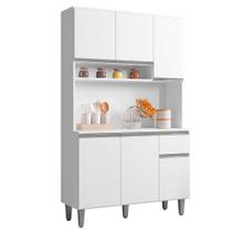 Kit Cozinha Compacta 105cm Com 6 Portas 1 Gaveta Márcia Branco - AJL Móveis