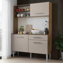 Kit Cozinha Compacta 120cm Rustic Crema Life Madesa Kit Cozinha Compacta 120cm Rustic Crema Life Madesa