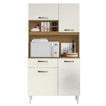 Kit Cozinha Compacta 4 Portas Malva Roma 91 Cm Atacama Off White Armoveis