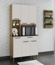 Kit Cozinha Compacta 6 Portas 1 Gaveta 100% MDF Tannat Gold