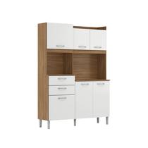 Kit Cozinha Compacta 6 Portas e 2 Gavetas Amêndola/ Branco Kit Cozinha Compacta 6 Portas e 2 Gavetas Amêndola/ Branco