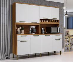 Kit Cozinha Compacta 8 Portas 2 Gavetas 100% MDF Cabernet Prime
