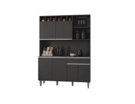 Kit Cozinha Compacta Alice 130cm C/6 Portas 1 Gaveta - CINZA - Ajl Móveis
