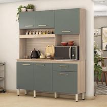 Kit Cozinha Compacta Ambiente Álamo Avena Touch Menta Demóbile