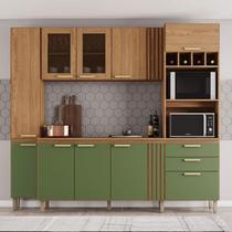 Kit Cozinha Compacta Ambiente BC01216 10 Portas Nature Verde Hp Briz