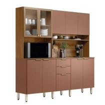 Kit Cozinha Compacta Amora 10 Portas e 2 Gavetas com pés 98221 Demóbile