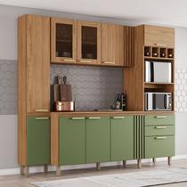 Kit Cozinha Compacta com Tampo 120 Cm Nature/Verde HP - Henn
