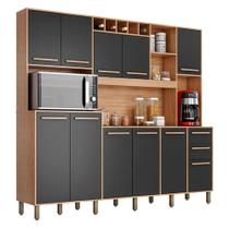 Kit Cozinha Compacta Petra Cinamomo Grafite - Valdemóveis