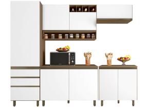 Kit Cozinha Compacta Poliman Móveis Mônaco - com Balcão + Balcão para Cooktop 2 Portas