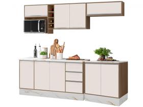 Kit Cozinha Compacta Poliman Móveis Pisa - com Balcão + Balcão para Cooktop 2 Portas